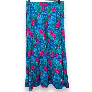 Vintage Koret floral pleated midi skirt